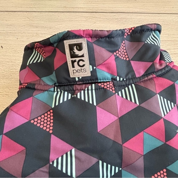 RC PETS Fleece Lined Dog Coat Jacket Multicolor Geometric Print 40-50 Pounds. - Picture 3 of 6